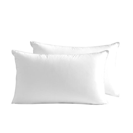 Bedra Pillow Duck Feather Down Standard Pillows Cotton Cover - Twin Pack