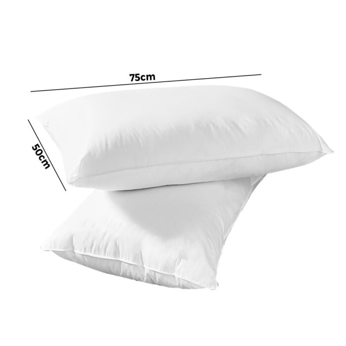 Bedra Pillow Duck Feather Down Standard Pillows Cotton Cover - Twin Pack - Image 6