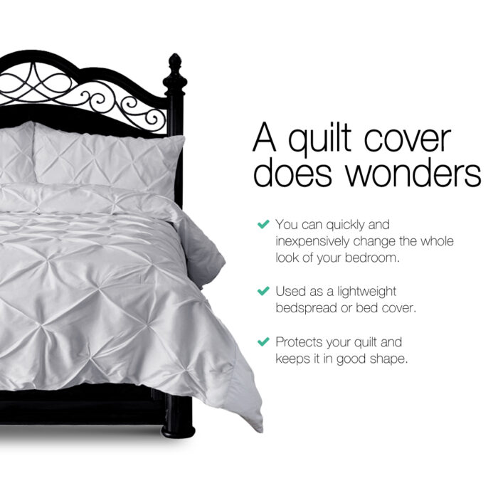 Giselle Bedding Quilt Cover Set Diamond Grey Super King - Image 3