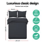 Giselle Bedding Quilt Cover Set Classic Black King - Image 2