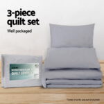 Giselle Bedding Quilt Cover Set Classic Grey Super King - Image 4