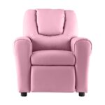 Oikiture Kids Recliner Chair Sofa Children Lounge PU Leather Couch Armchair Pink