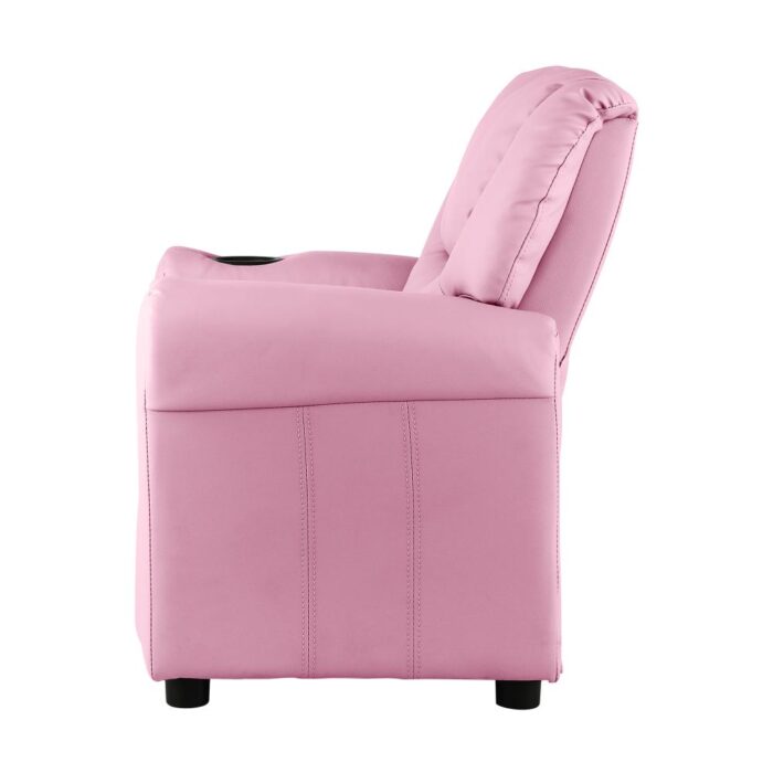 Oikiture Kids Recliner Chair Sofa Children Lounge PU Leather Couch Armchair Pink - Image 6