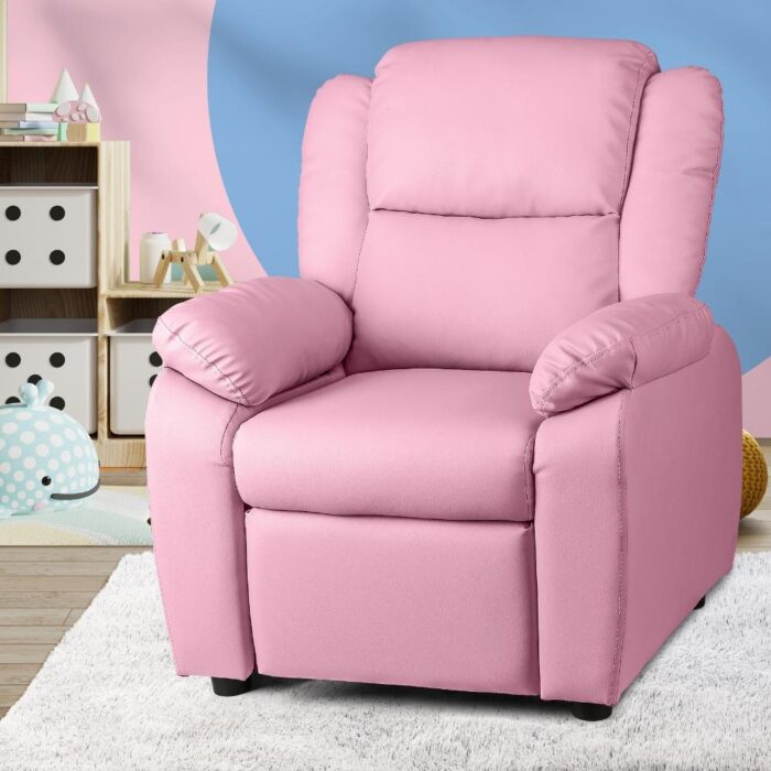 Oikiture Kids Recliner Chairs Children Lounge Sofa PU Armchair w/ Hidden Storage - Image 5