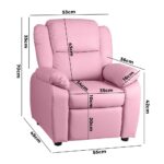 Oikiture Kids Recliner Chairs Children Lounge Sofa PU Armchair w/ Hidden Storage - Image 2
