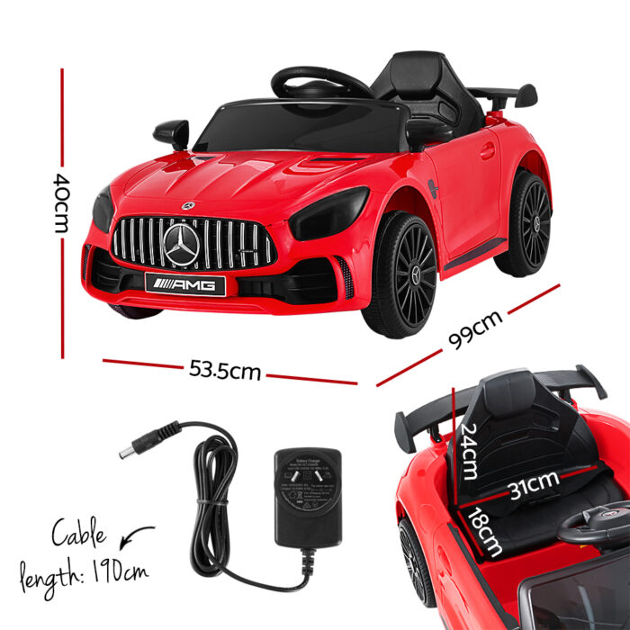 Kids Electric Ride On Car Mercedes-Benz AMG GTR Licensed Toy Cars Remote White - Image 2