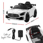 Kids Electric Ride On Car Mercedes-Benz AMG GTR Licensed Toy Cars Remote White - Image 3