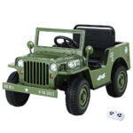 Rigo Military Inspired Kids Electric Ride On Jeep Olive