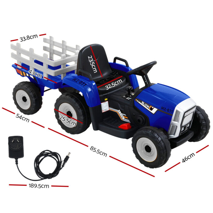 Rigo Blue Kids Electric Ride On Tractor Toy for Fun Adventures - Image 2