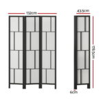 Artiss Ashton Room Divider Screen Privacy Wood Dividers Stand 3 Panel Black - Image 2