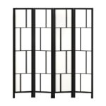 Artiss Ashton Room Divider Screen Privacy Wood Dividers Stand 4 Panel Black