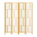 Artiss Ashton Room Divider Screen Privacy Wood Dividers Stand 4 Panel Natural - Image 3