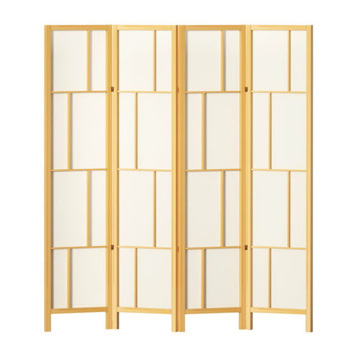 Artiss Ashton Room Divider Screen Privacy Wood Dividers Stand 4 Panel Natural - Image 3