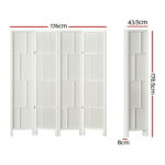 Artiss Ashton Room Divider Screen Privacy Wood Dividers Stand 4 Panel White - Image 2