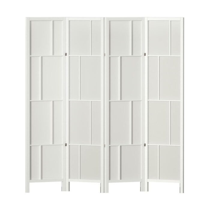 Artiss Ashton Room Divider Screen Privacy Wood Dividers Stand 4 Panel White - Image 3