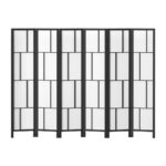 Artiss Ashton Room Divider Screen Privacy Wood Dividers Stand 6 Panel Black