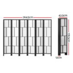 Artiss Ashton Room Divider Screen Privacy Wood Dividers Stand 6 Panel Black - Image 2