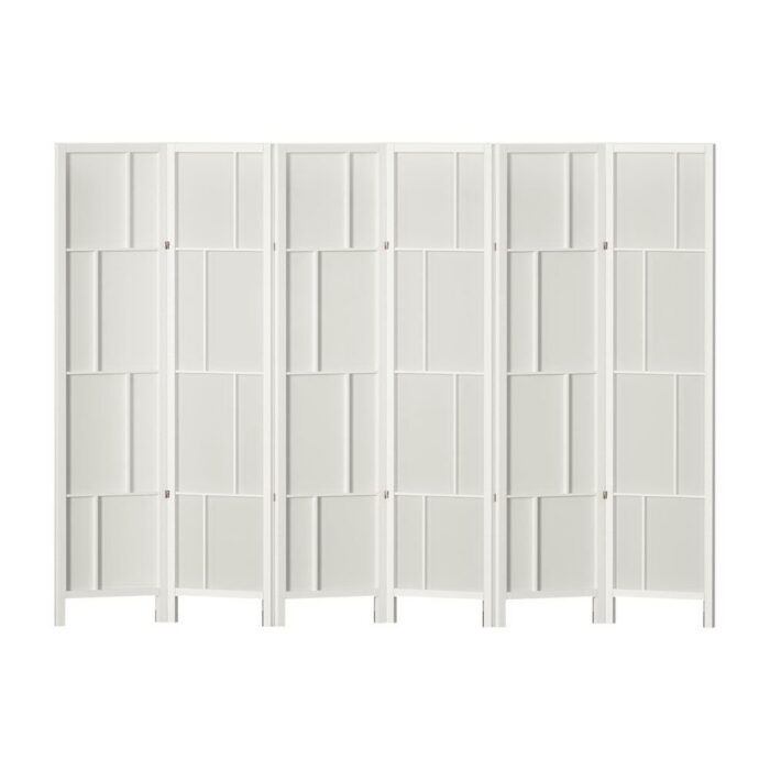 Artiss Ashton Room Divider Screen Privacy Wood Dividers Stand 6 Panel White - Image 3