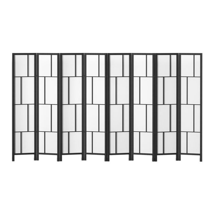 Artiss Ashton Room Divider Screen Privacy Wood Dividers Stand 8 Panel Black - Image 3