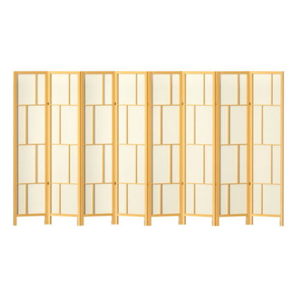 Artiss Ashton Room Divider Screen Privacy Wood Dividers Stand 8 Panel Natural