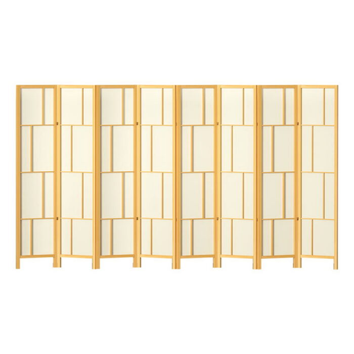 Artiss Ashton Room Divider Screen Privacy Wood Dividers Stand 8 Panel Natural - Image 3