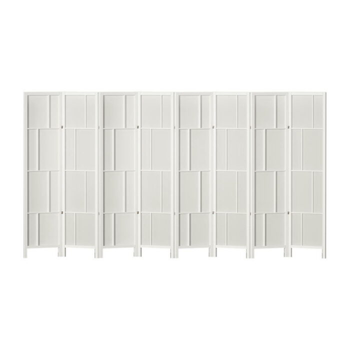 Artiss Ashton Room Divider Screen Privacy Wood Dividers Stand 8 Panel White - Image 3