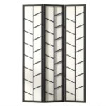 Artiss Room Divider Screen Privacy Wood Dividers Stand 3 Panel Archer Archer Black - Image 3
