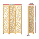 Artiss Clover Room Divider Screen Privacy Wood Dividers Stand 3 Panel Natural - Image 2