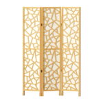 Artiss Clover Room Divider Screen Privacy Wood Dividers Stand 3 Panel Natural - Image 3