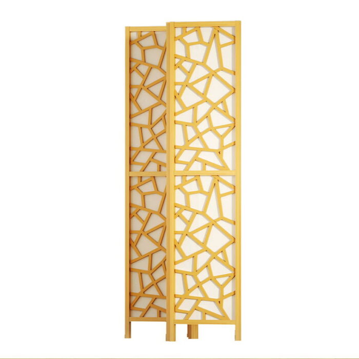 Artiss Clover Room Divider Screen Privacy Wood Dividers Stand 3 Panel Natural - Image 4