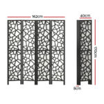 Artiss 4 Panel Room Divider Screen 162x170cm Clover Black - Image 2