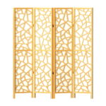Artiss 4 Panel Room Divider Screen 162x170cm Clover Natural - Image 3