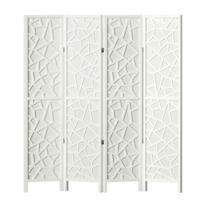 Artiss 4 Panel Room Divider Screen 162x170cm Clover White - Image 3