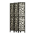 Artiss Clover Room Divider Screen Privacy Wood Dividers Stand 6 Panel Black - Image 4
