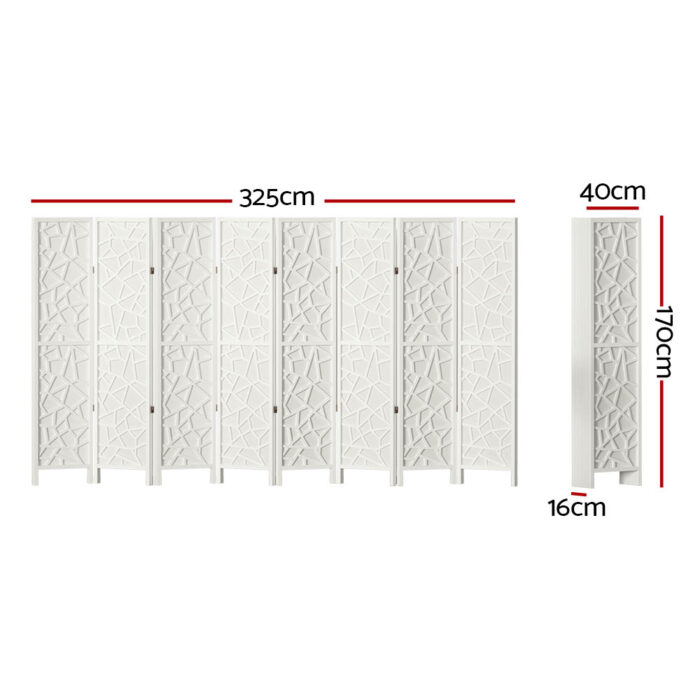 Artiss 8 Panel Room Divider Screen 325x170cm Clover White - Image 2