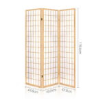 Artiss 3 Panel Room Divider Screen 131x179cm Natural - Image 2