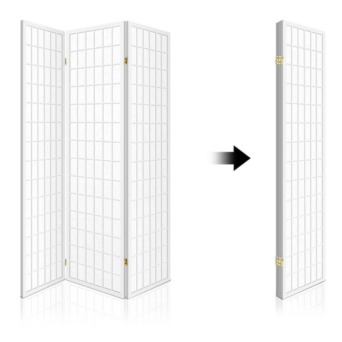 Artiss 3 Panel Room Divider Screen 131x179cm White - Image 3