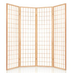 Artiss 4 Panel Room Divider Screen 174x179cm Natural - Image 4