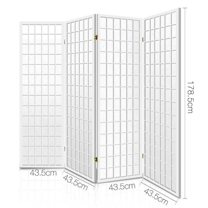Artiss 4 Panel Room Divider Screen 174x179cm White - Image 2