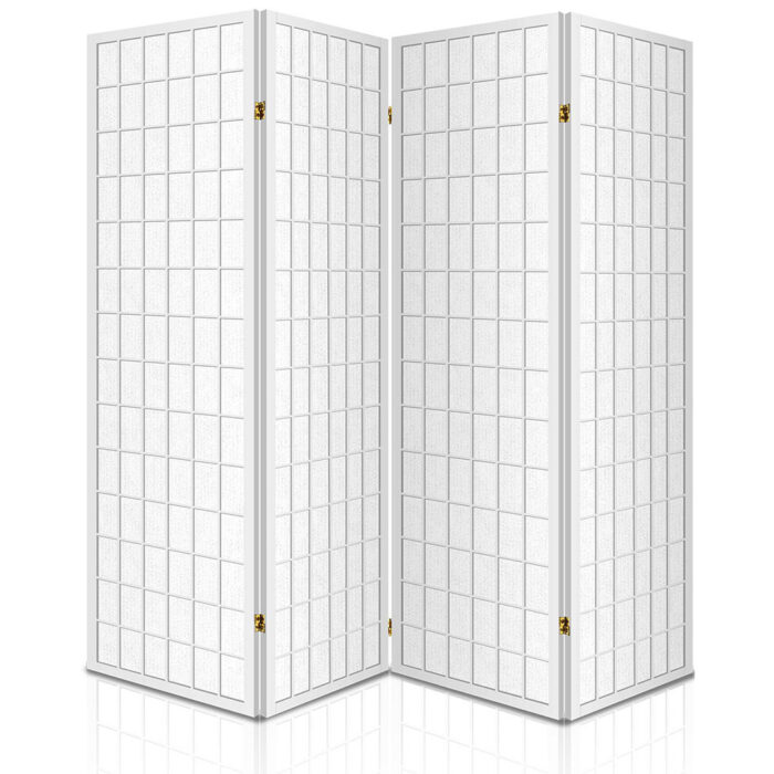 Artiss 4 Panel Room Divider Screen 174x179cm White - Image 3