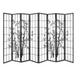 Artiss 8 Panel Room Divider Screen 348x179cm Bamboo Black White