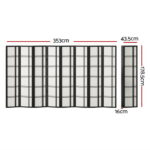 Artiss Room Divider Screen Privacy Wood Dividers Stand 8 Panel Nova Black - Image 2