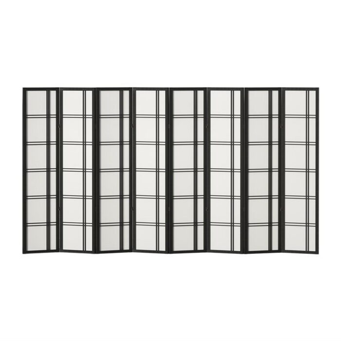 Artiss Room Divider Screen Privacy Wood Dividers Stand 8 Panel Nova Black - Image 3