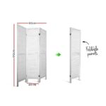 Artiss 3 Panel Room Divider Screen 120x170cm Louver White - Image 2