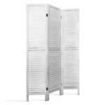 Artiss 3 Panel Room Divider Screen 120x170cm Louver White - Image 3