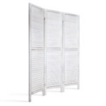 Artiss 3 Panel Room Divider Screen 120x170cm Louver White - Image 4