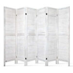 Artiss 6 Panel Room Divider Screen 245x170cm Louver White