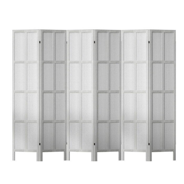 Artiss Jade Room Divider Screen Privacy Wood Dividers Stand 6 Panel White - Image 3