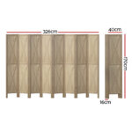 Artiss Silon Room Divider Screen Privacy Wood Dividers Stand 8 Panel Brown - Image 2