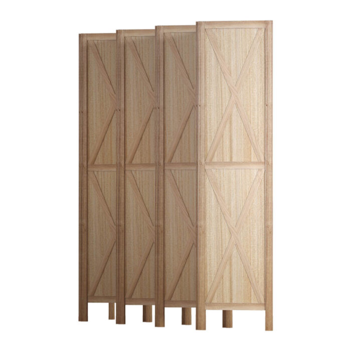 Artiss Silon Room Divider Screen Privacy Wood Dividers Stand 8 Panel Brown - Image 4